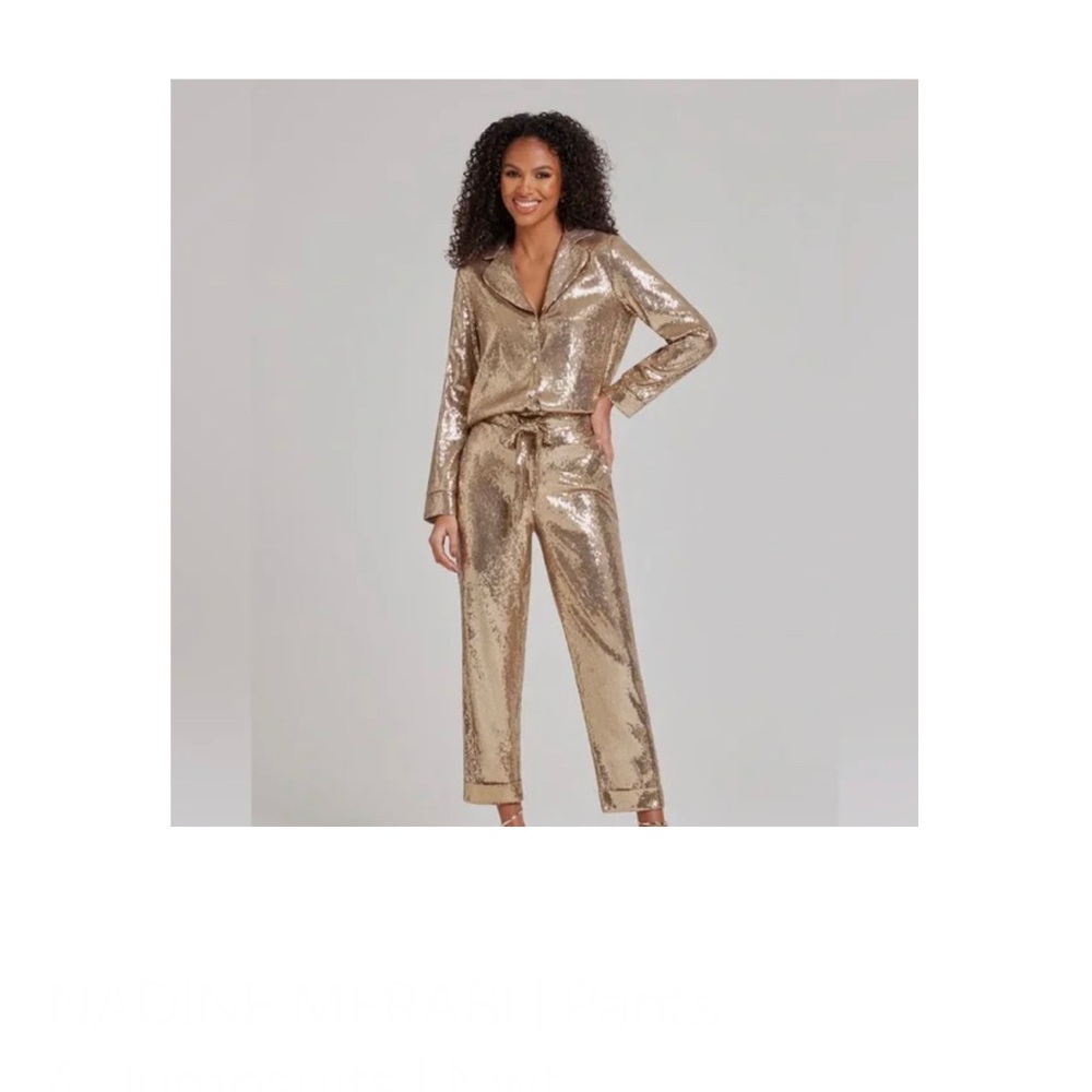 Nadine Merabi Gold Sequin 2pc Set Size 6